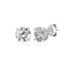 Pair of silver-toned stud earrings, each with a large clear round brilliant-cut stone and a band of smaller clear pave stones