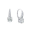 A pair of silver-toned leverback earrings, each featuring a large round brilliant-cut clear stone and smaller pavé-set clear