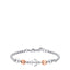 Men's steel bracelet with a silver-toned anchor charm and two rose gold-toned coffee bean links, featuring a silver-toned cha