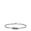 Silver-toned men's steel curb chain bracelet with a detailed feather charm and lobster clasp closure.