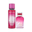 Two pink Beverly Hills Polo Club Passion fragrance bottles. One tall cylindrical perfume mist, one shorter rectangular eau de