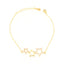 Gold-toned delicate chain bracelet with three star charms, two encrusted with clear stones and one plain outline.