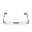 B+D Unisex Black Rimless Reading Glasses with Clear Lenses — Available Online Today.