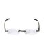 B+D Unisex Rimless Reading Glasses in Gunmetal with Black Temples — Available Online Today.