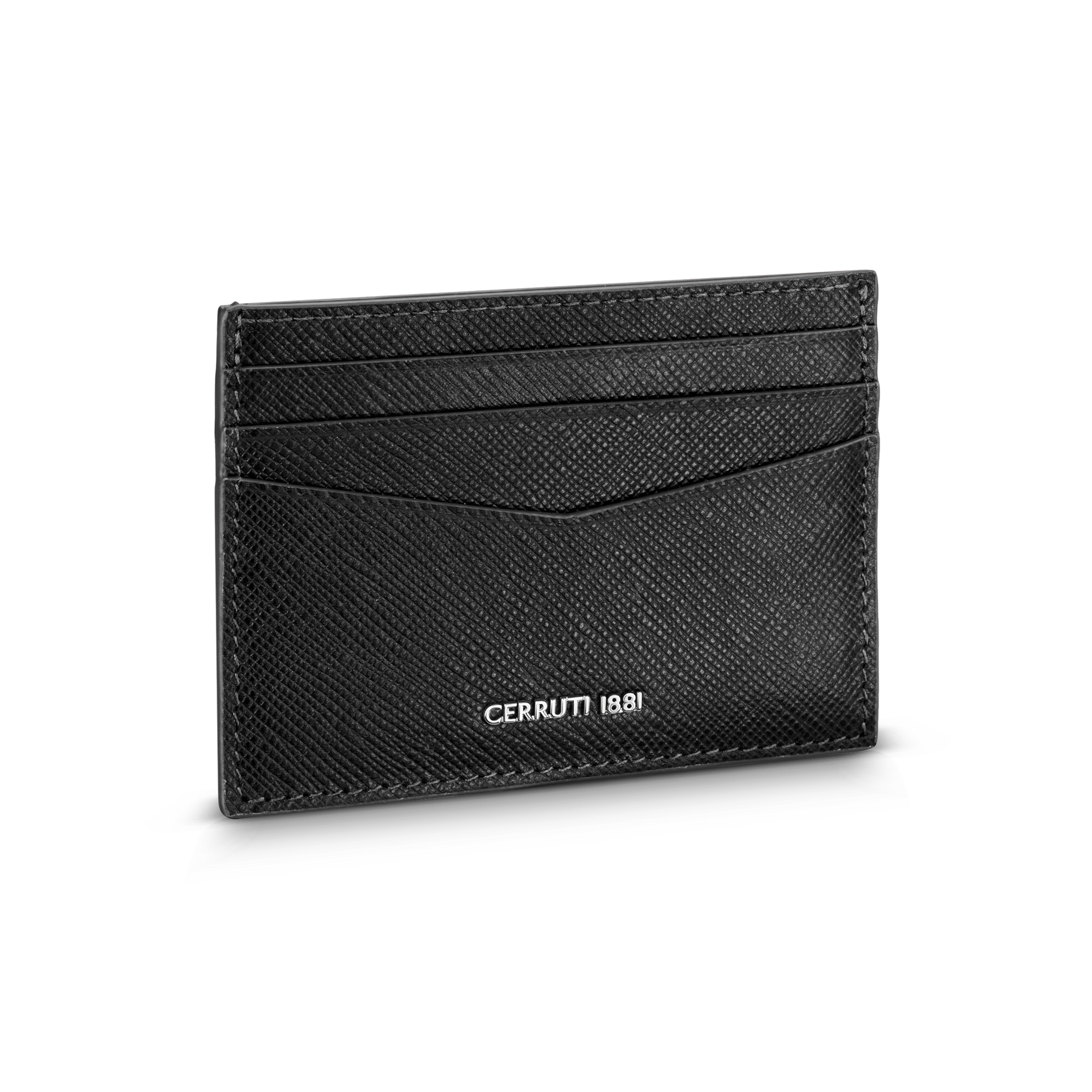 Cerruti Gents Card Holder In Genuine Leather Black