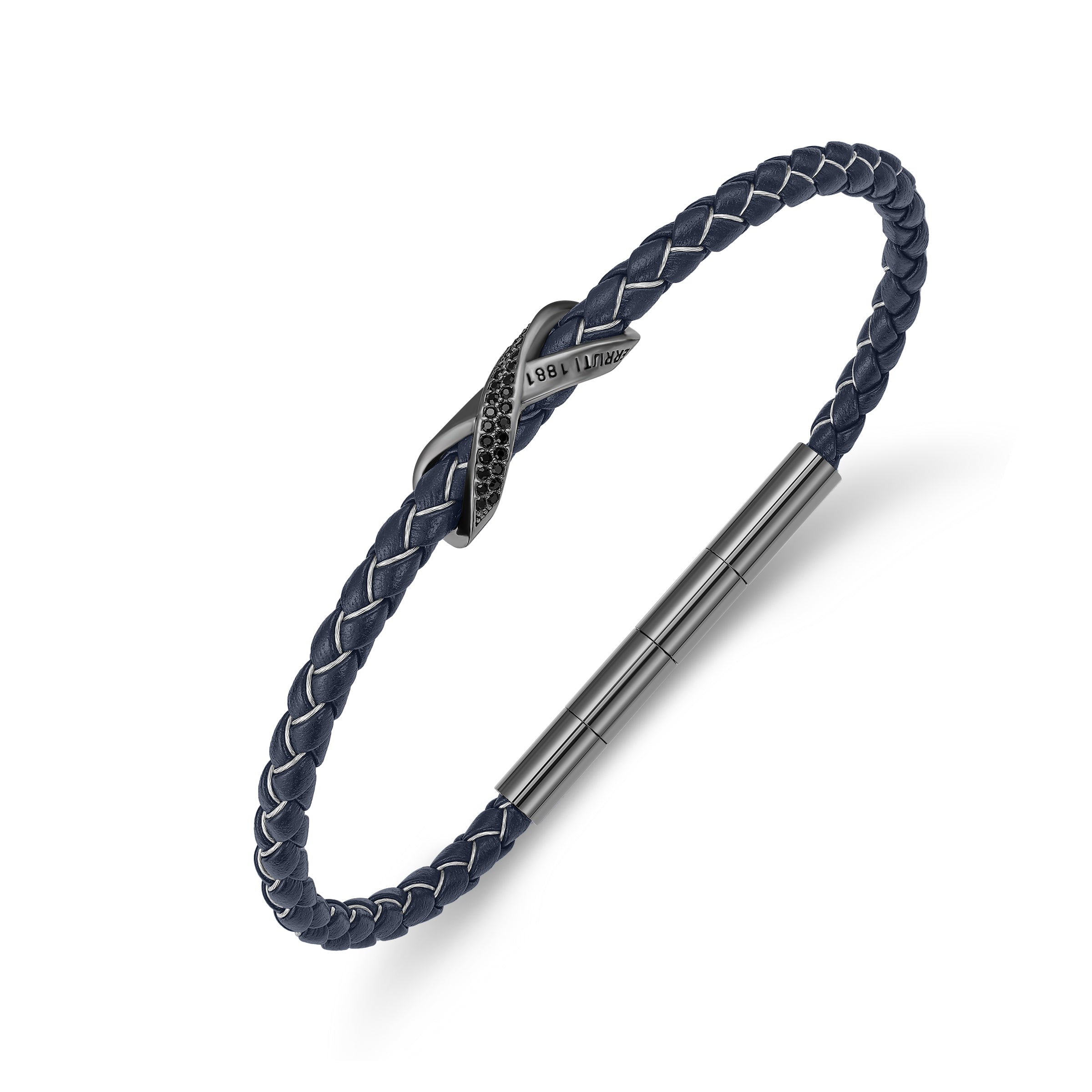 FRANCO IP GUN NAVY LEATER BRACELET