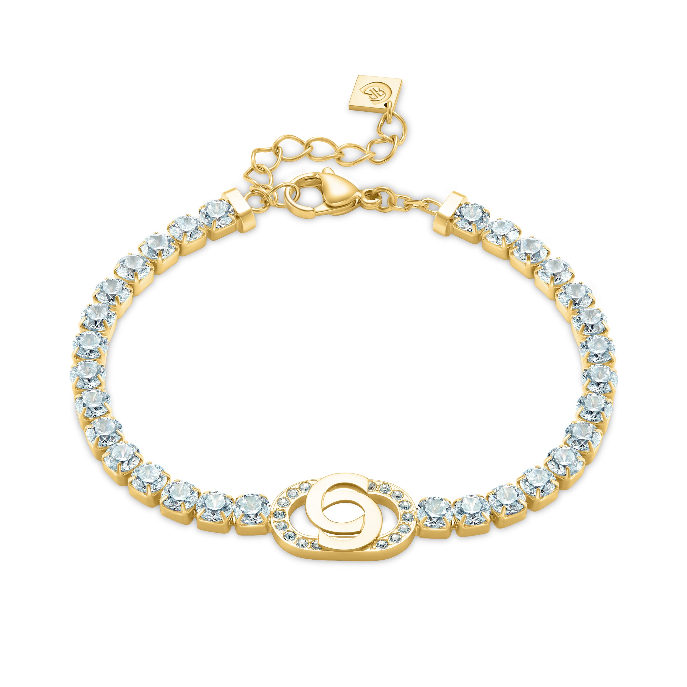 Cerruti Claudia GP Clear Tennis Double C Logo Bracelet
