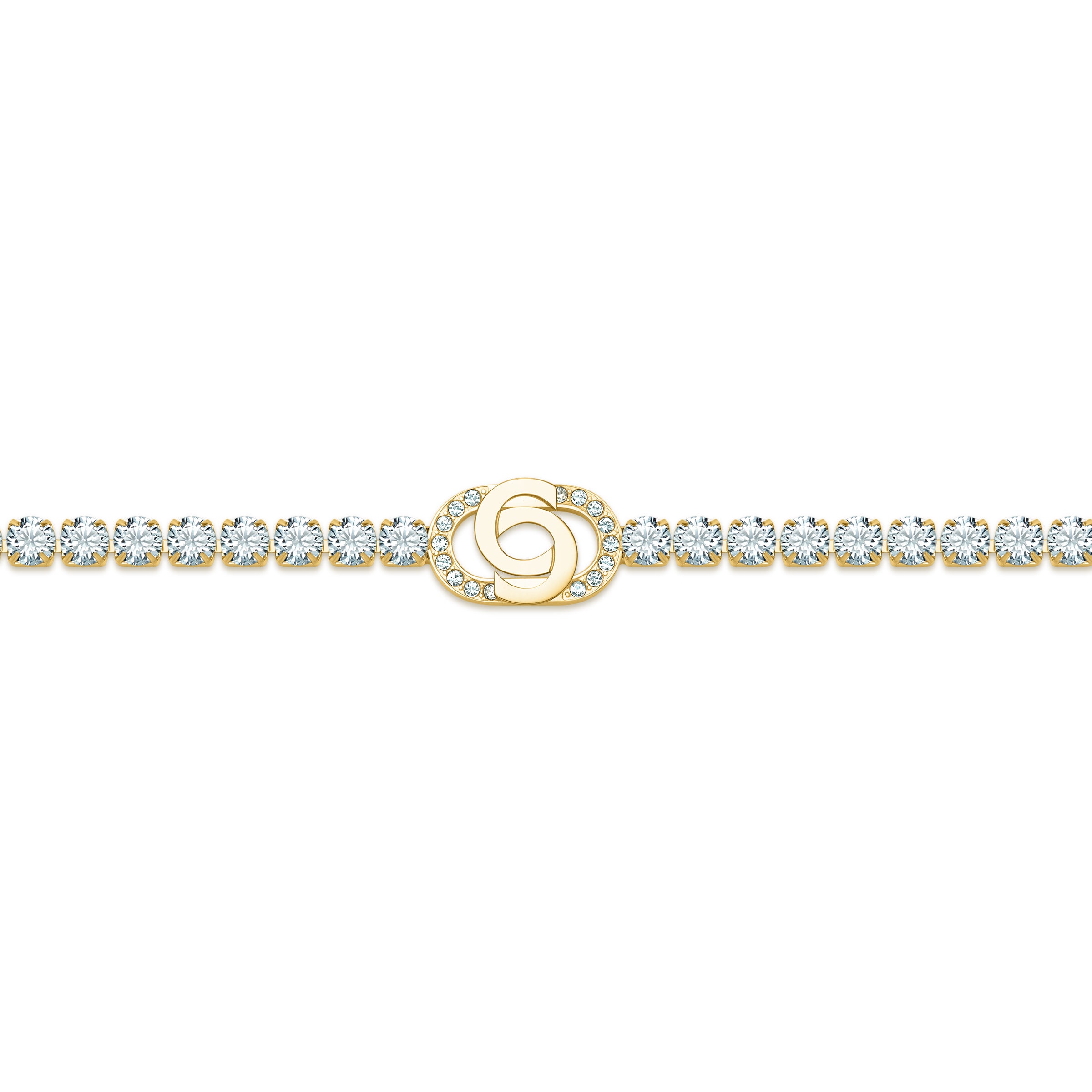 Cerruti Claudia GP Clear Tennis Double C Logo Bracelet