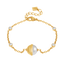 Cerruti Luciana Gold Plated Bracelet with Center Round Motif and White Stones