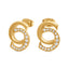 Cerruti Marina Double C Logo Gold Plated Earrings
