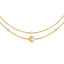 Cerruti Luciana Gold Plated Necklace with Round Motif and White Stones