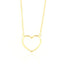 Gold-toned delicate chain necklace featuring an open heart-shaped pendant with a polished finish.