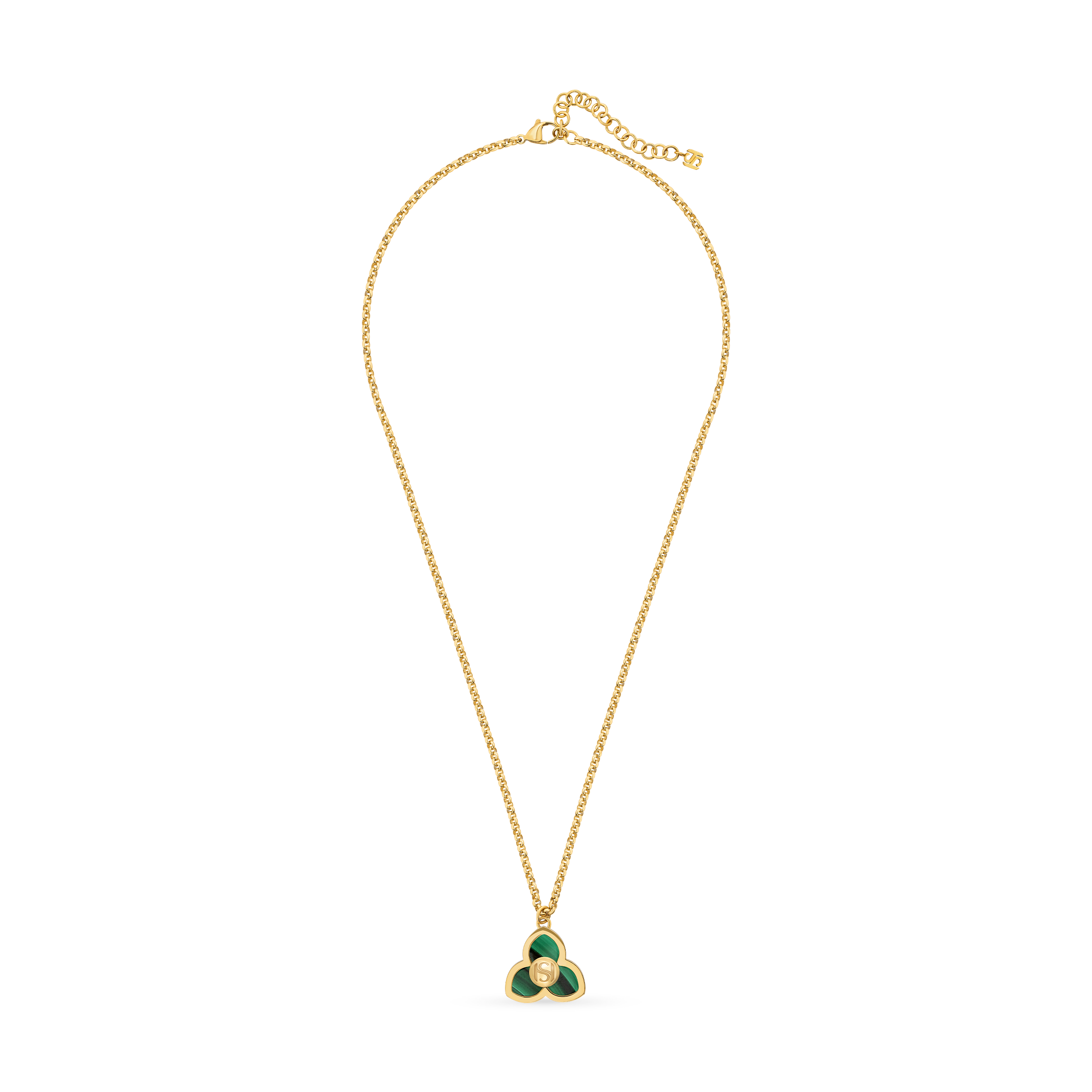 Saint Honore Burj Malachite Flow Small Necklace with SH Logo