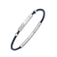 Police Contour Stainless Steel Bracelet with Blue Leather and Linear Bar Detail