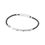 Police Contour Stainless Steel Bracelet with Black Leather and Linear Bar Detail