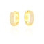 Pair of gold-toned hoop earrings with three rows of clear cubic zirconia stones