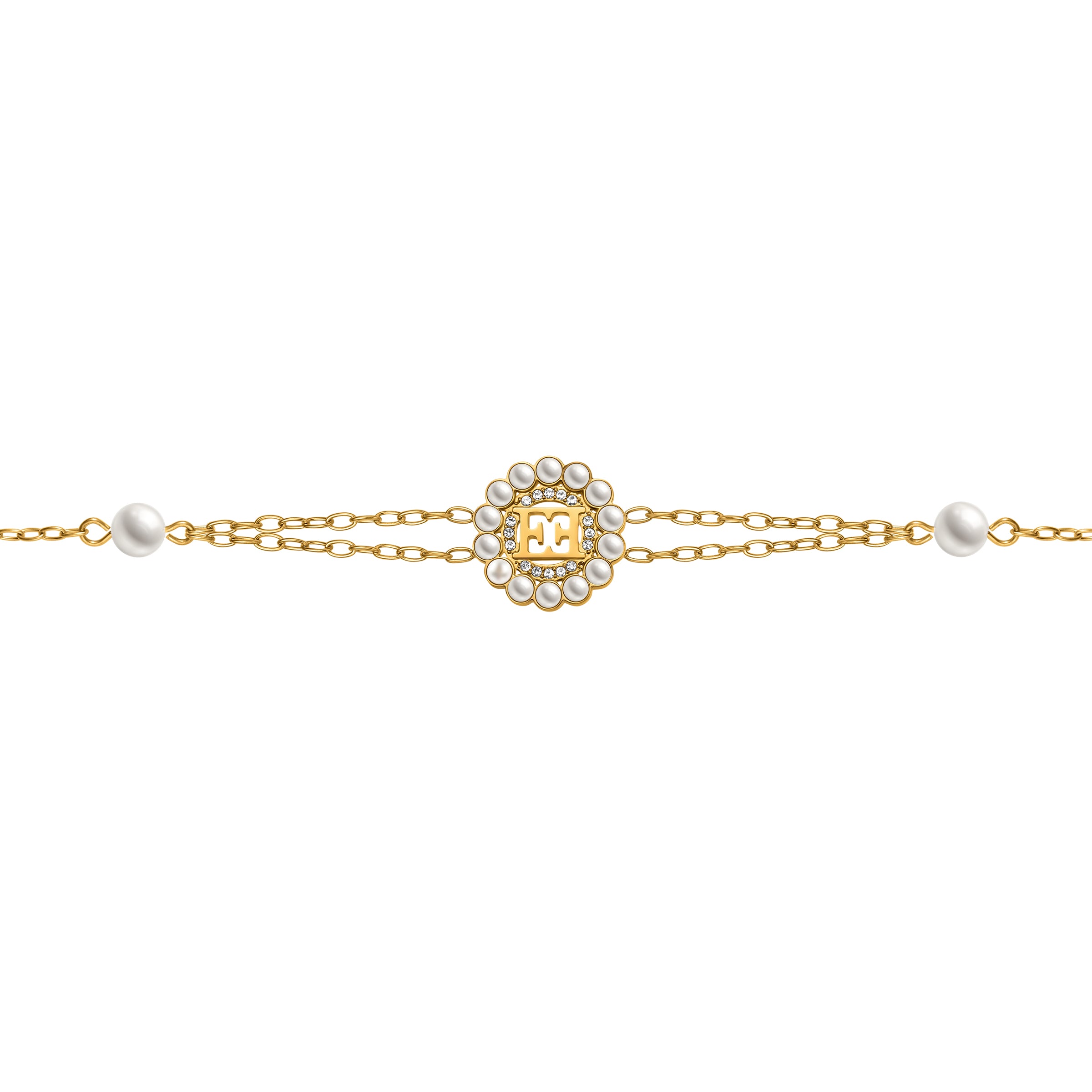 ESCADA CLARA ROUND PEARLS RING CNT LOGO BRACELET