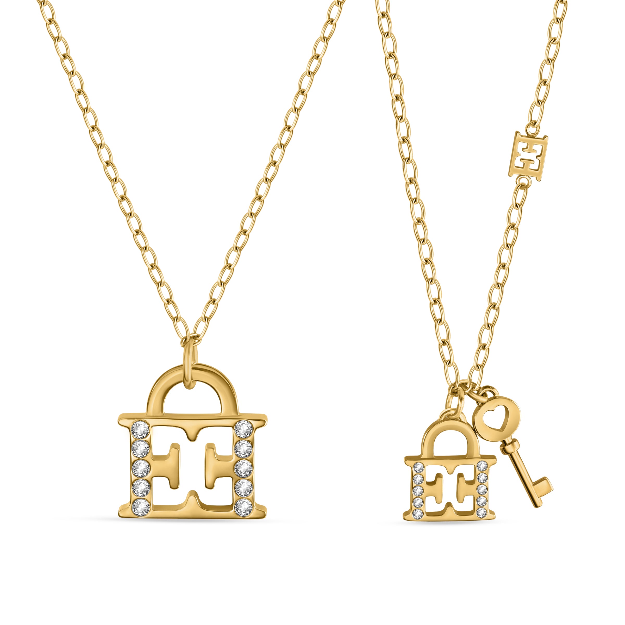 ESCADA MINNA LOCK AND KEY MOTIF MOM & ME NECKLACE