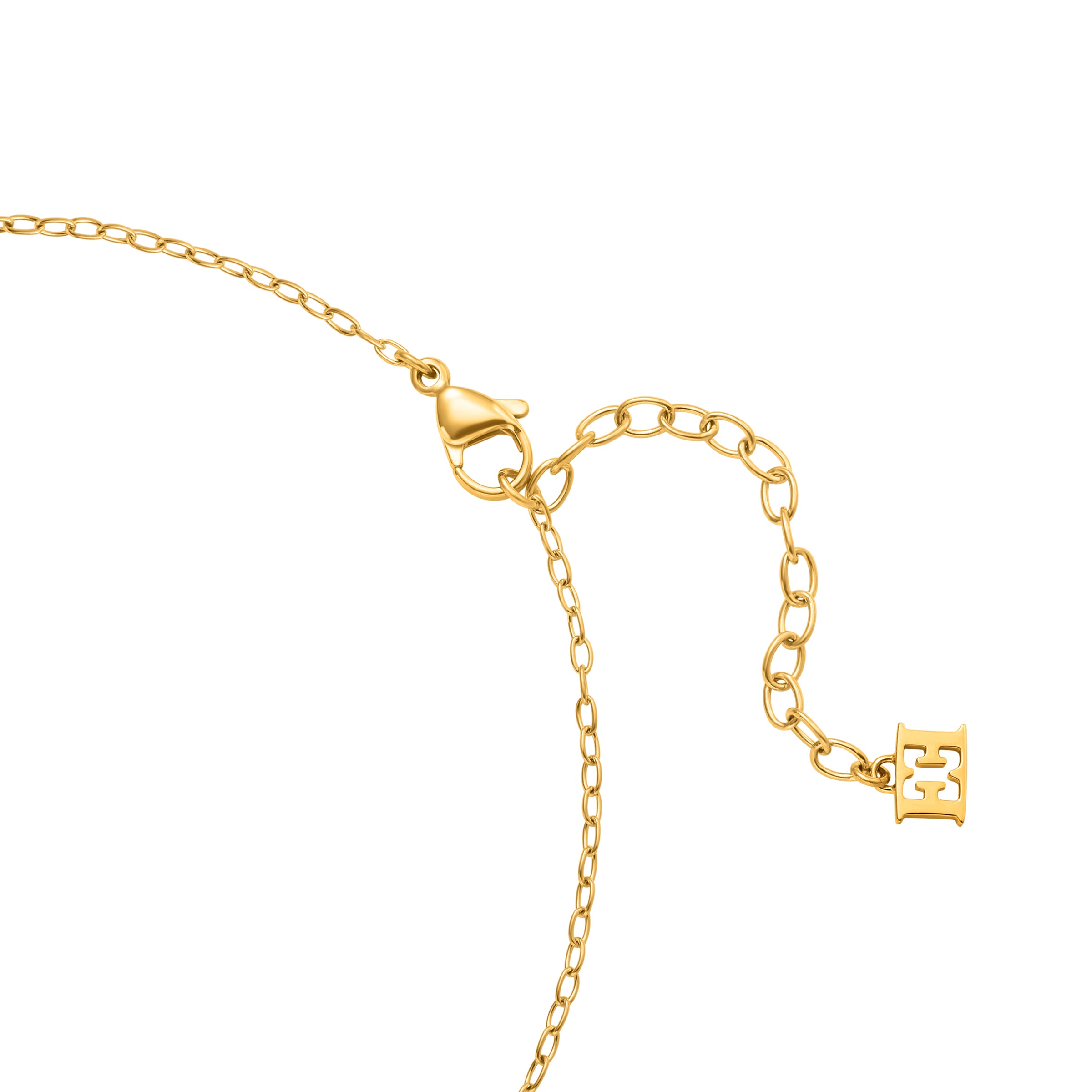 ESCADA NAOMI ROUND LOGO CUTOUT WITH MOP NECKLACE