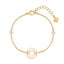 Guy Laroche Victoria Mother of Pearl Ring Bracelet with Logo & Pearls