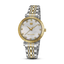 Guy Laroche - White Stone Dial Stainless Steel & Gold Plated Women's Watch