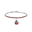 Luca Barra Girl's Tennis Bracelet In Steel With Red Crystals And Ladybug
