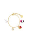 Les Néréides MULTIVERS Women's Delicate Bracelet Gold bracelet with various charms on a white background