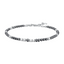 Luca Barra men’s steel bracelet with dark grey hematite spheres – Shop Now Online