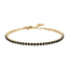 Luca Barra women’s gold steel tennis bracelet with black zirconia stones, classic tennis bracelet design, Available for Online Purchase.