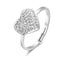 Luca Barra women’s steel heart ring with white crystals, polished finish, elegant design — Shop Now Online