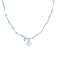 Luca Barra women’s steel necklace with four-leaf clover, crystal and turquoise enamel stones – Find Online Today
