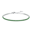 Luca Barra women’s steel tennis bracelet with green zirconia stones, silver-tone finish, elegant jewelry design, Find Online Today.