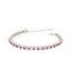 Maison Gioielli Firenze women's sterling silver bracelet with ruby-colored stones and zircon halo accents