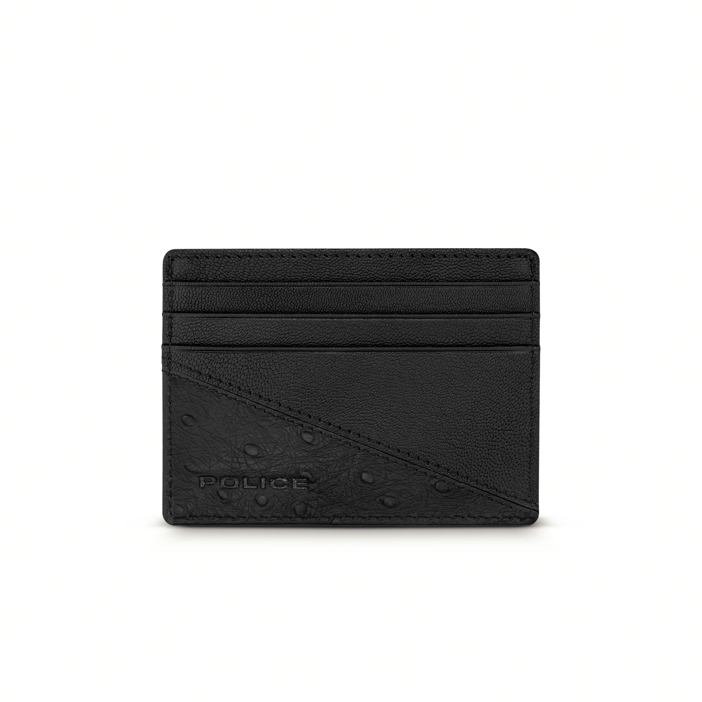 POLICE OSTRICH GENTS CARD CASE BLACK