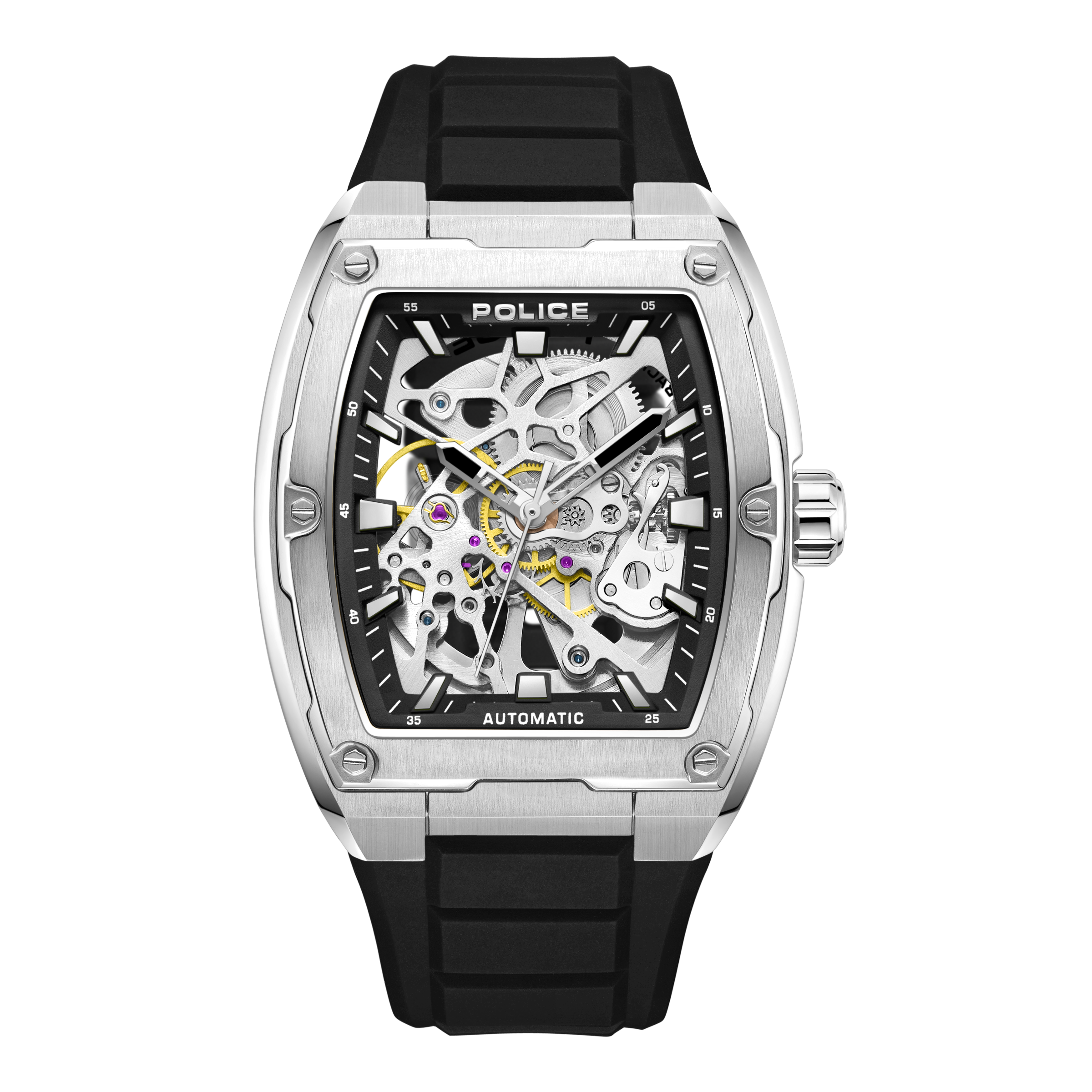 Police Steel Case, Black Dial, Black Silicone