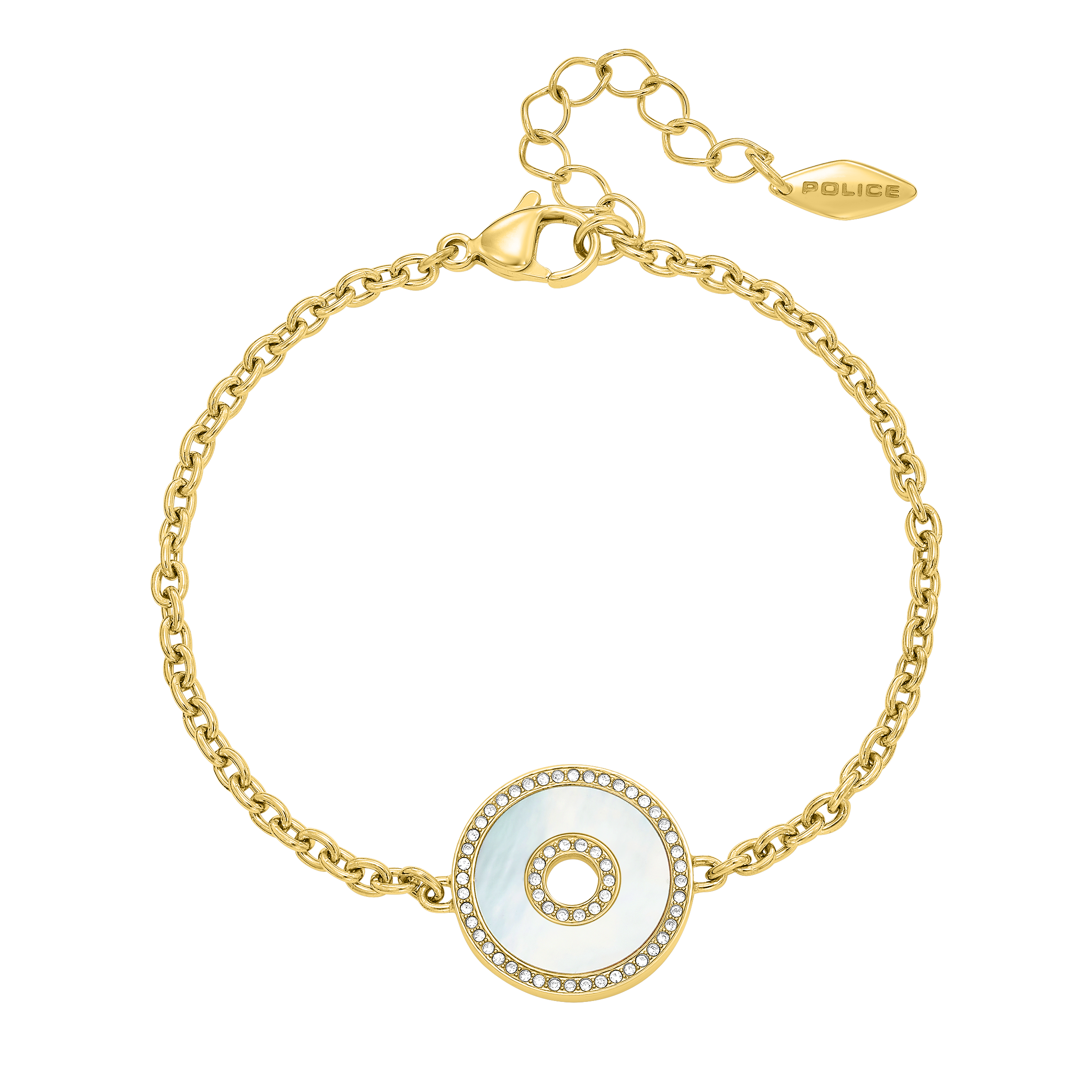 Police Saturn Mop Crystals Inlay Bracelet