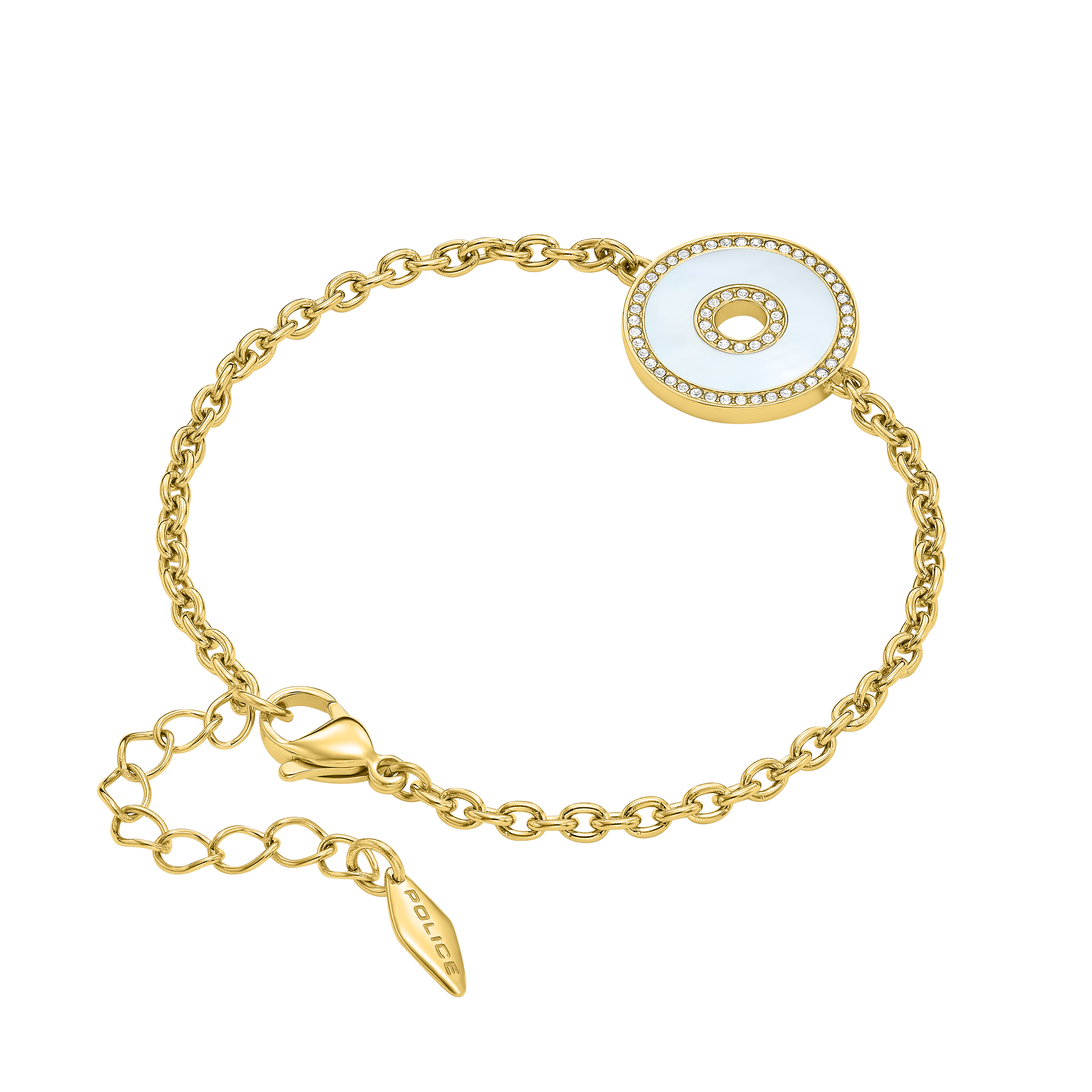 Police Saturn Mop Crystals Inlay Bracelet