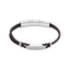 Police Twincord Brown Leather Bracelet with Stainless Steel Police Logo Plaque