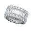 Wide silver-toned eternity ring with clear baguette and round-cut stones