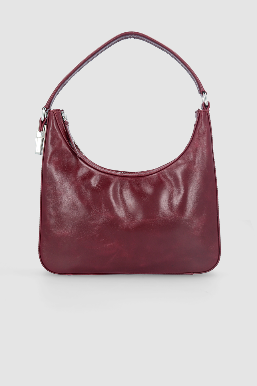 By Far Rhea Creased Calf Leather Sour Cherry – elegant leather handbag at Paris Gallery Qatar