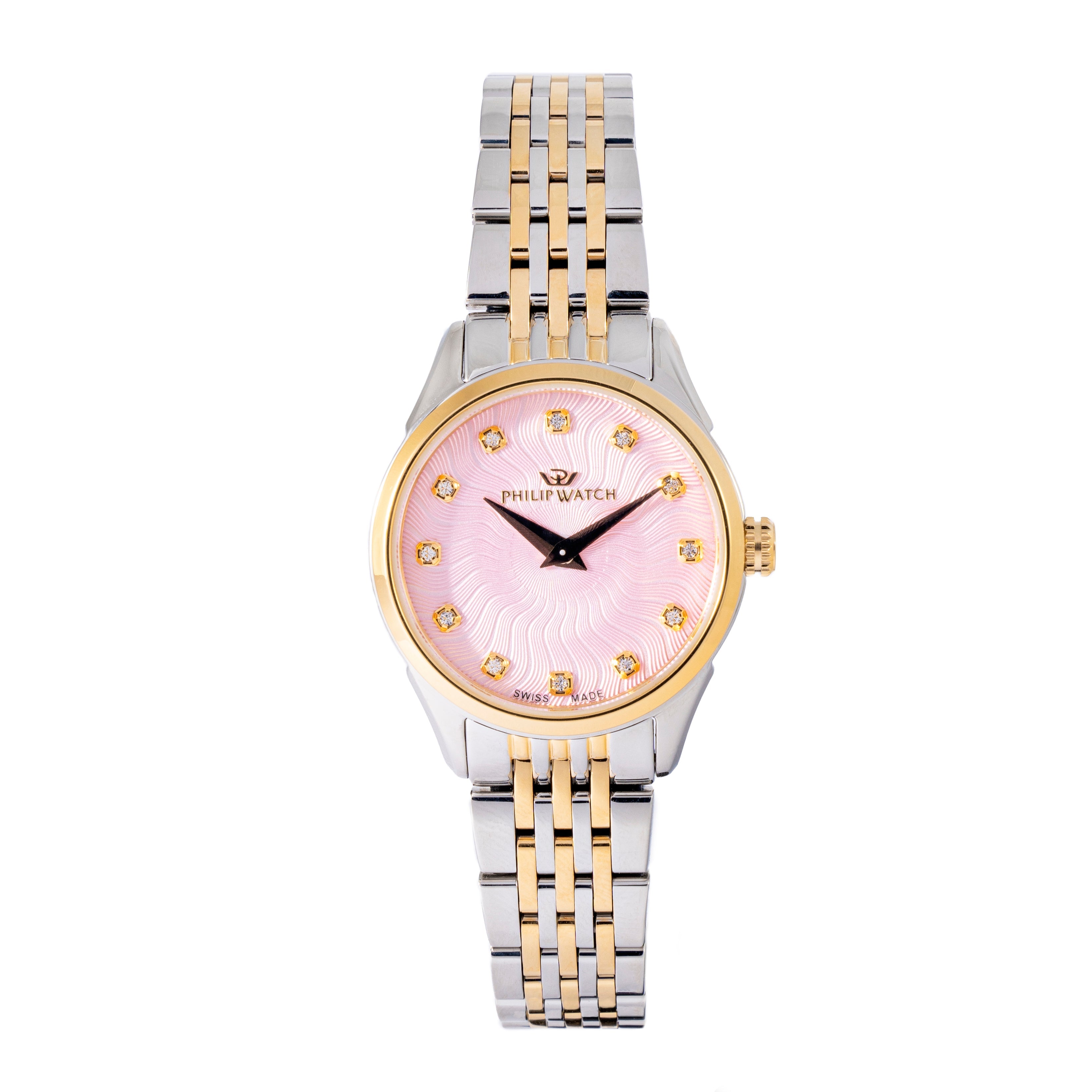 Philip Watch Roma for Women, Pink Dial with Diamonds