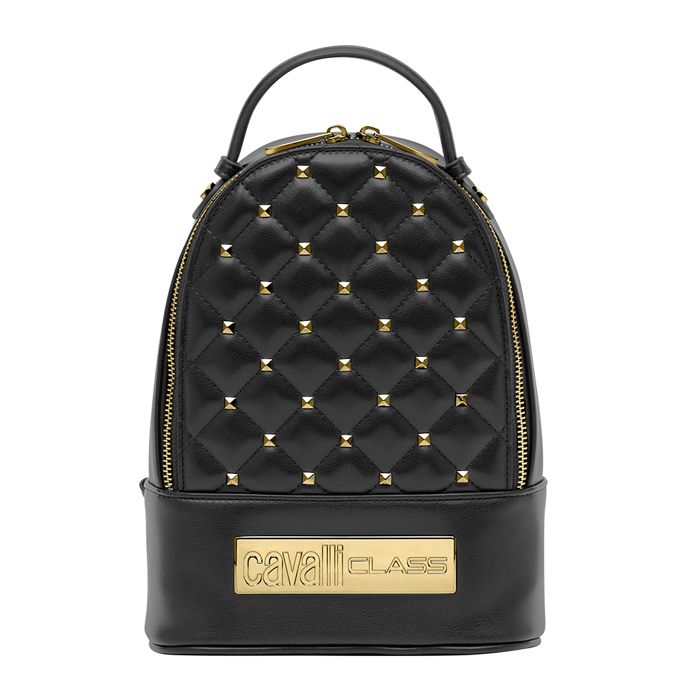 cavalli class logo-strap leather backpack Cavalli Class