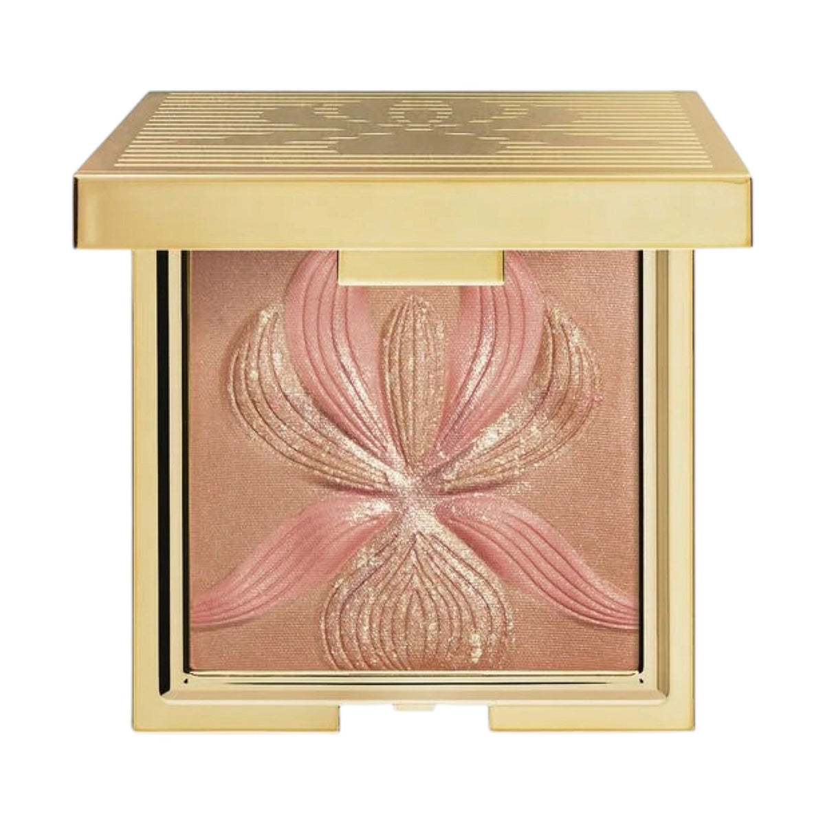 Sisley L'Orchidée face powder compact with a gold-toned case and an embossed floral design in bronze and pink shades. Main image
