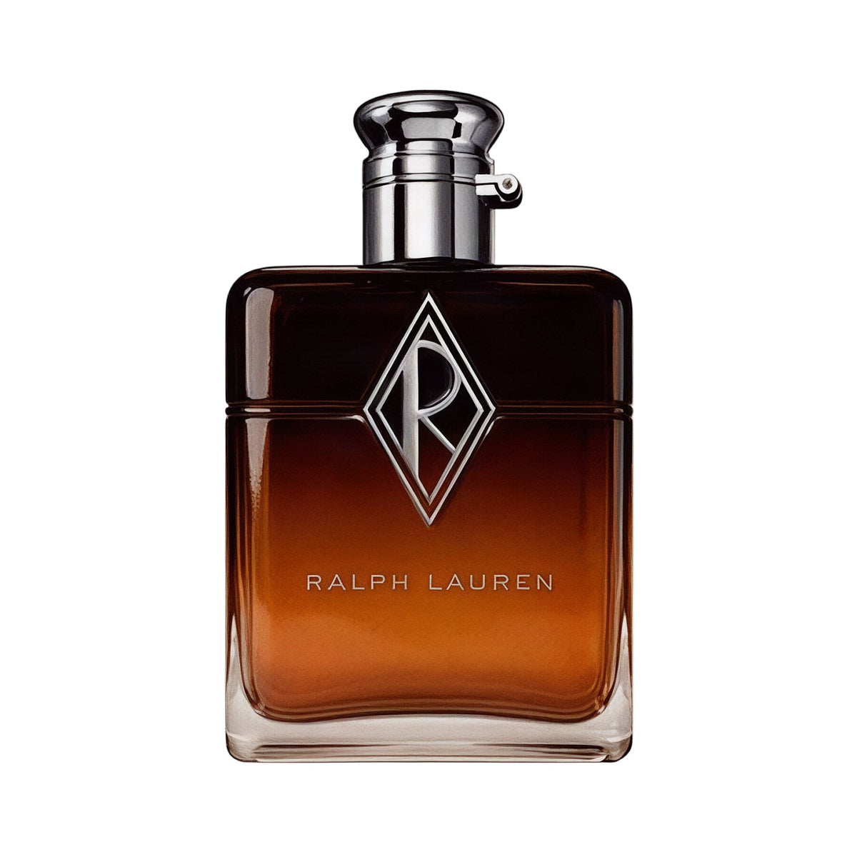 Ralph Lauren RCLUB New York Parfum in a rectangular glass bottle with a dark brown to amber gradient and a silver-toned cap. Main image