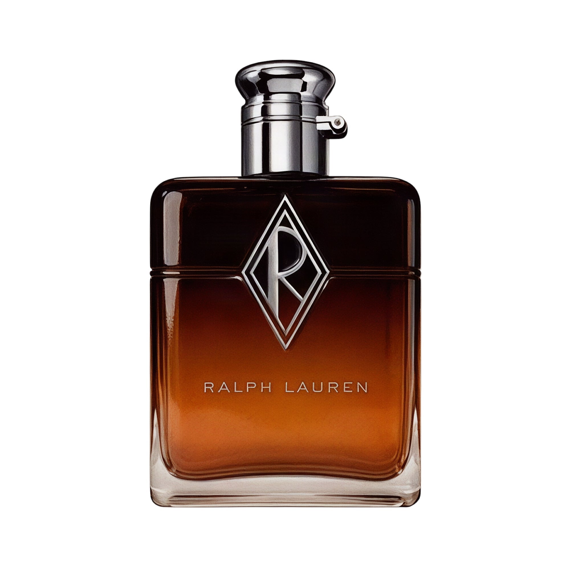 Ralph Lauren RCLUB New York Parfum in a rectangular glass bottle with a dark brown to amber gradient and a silver-toned cap.