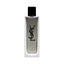 Rectangular clear glass YSL Myslf EDT Intense fragrance bottle with a black cap and black YSL logo on the front, containing a