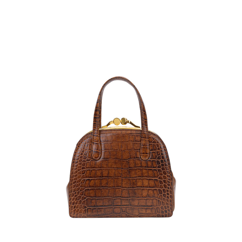 Orlandi Valentino Women's Rhea Embossed Top Handle Hand Bag