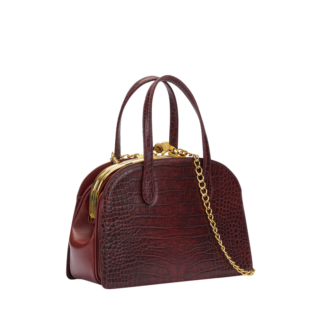 Orlandi Valentino Women's Rhea Embossed Top Handle Hand Bag