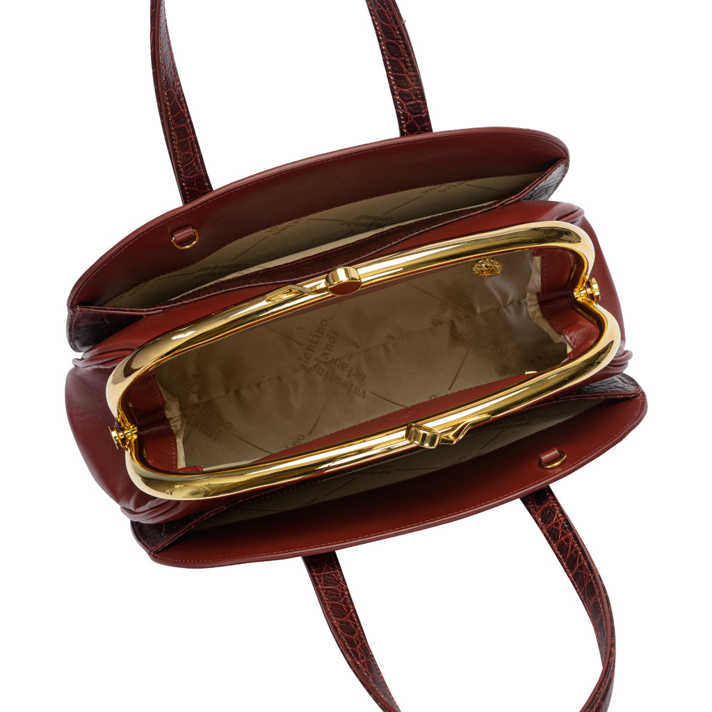 Orlandi Valentino Women's Rhea Embossed Top Handle Hand Bag