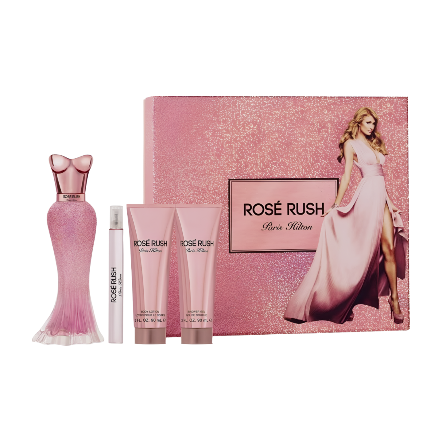 Paris Hilton Rose Rush Eau de Parfum  4-Piece Gift Set for Women